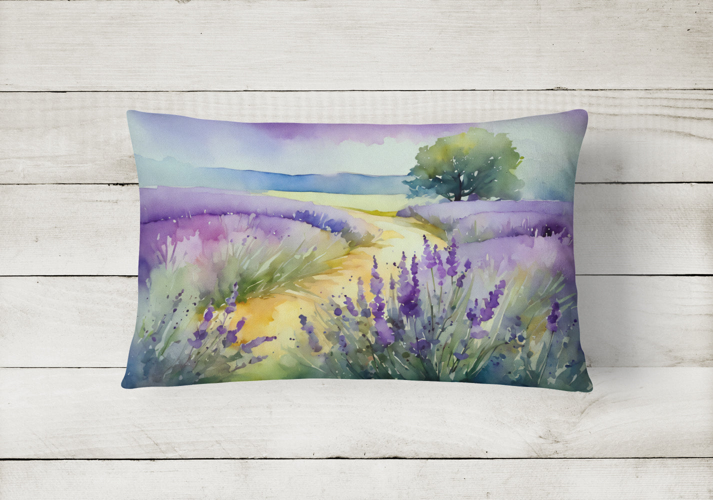 Lavender in Watercolor Throw Pillow Caroline's Treasures
