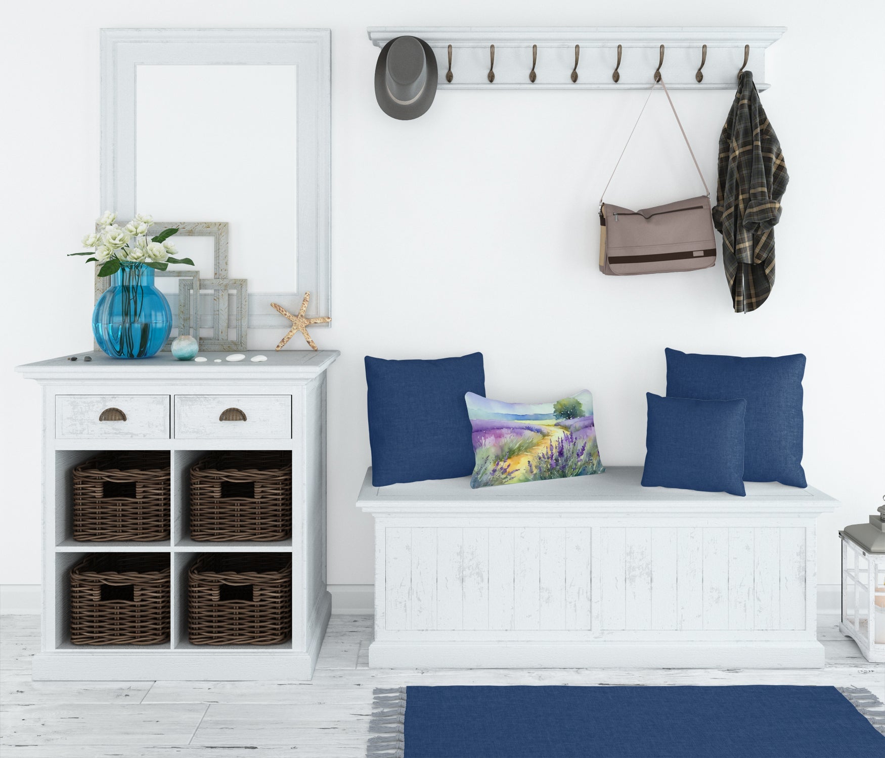 Lavender in Watercolor Throw Pillow Caroline's Treasures