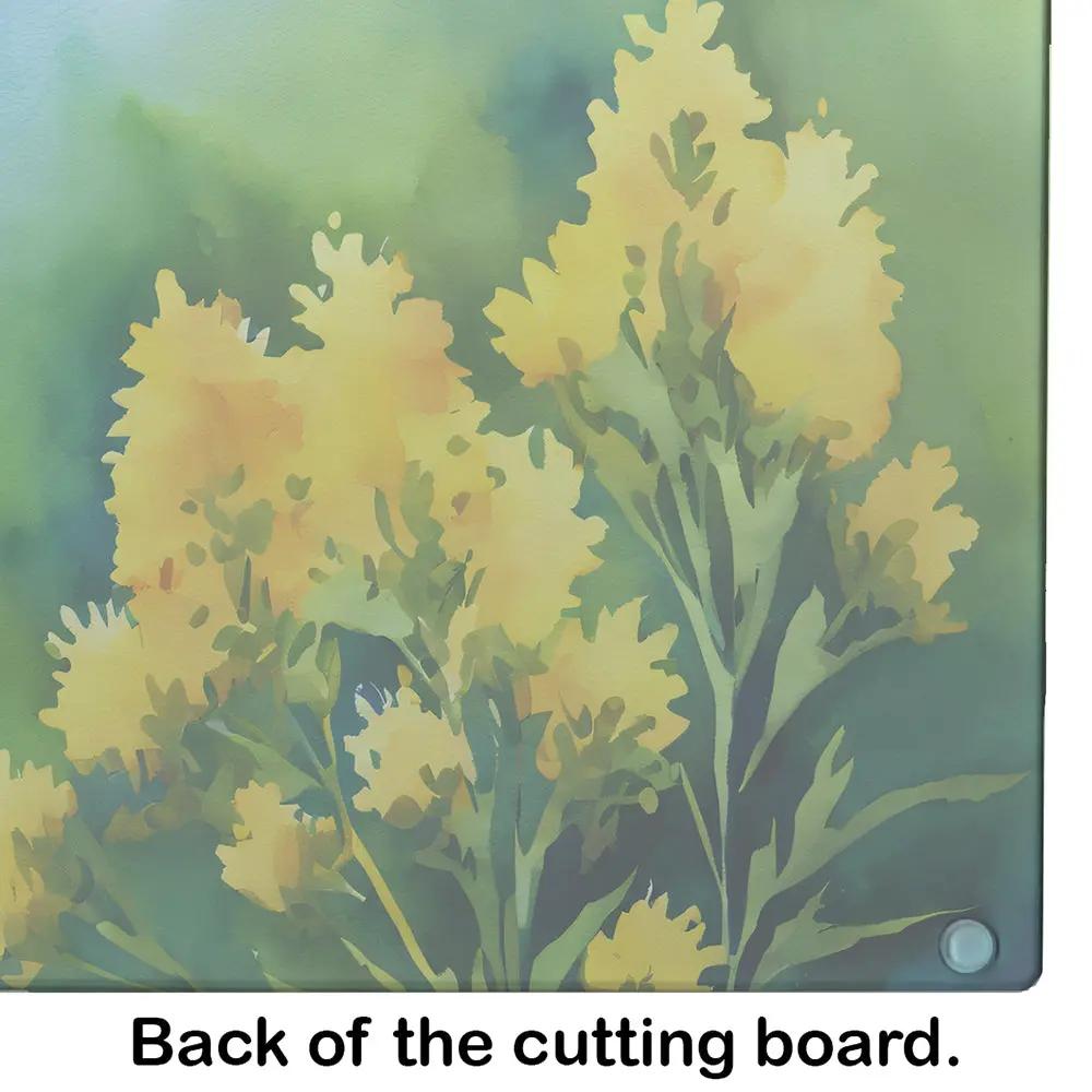 Kentucky Goldenrod in Watercolor Glass Cutting Board Caroline's Treasures