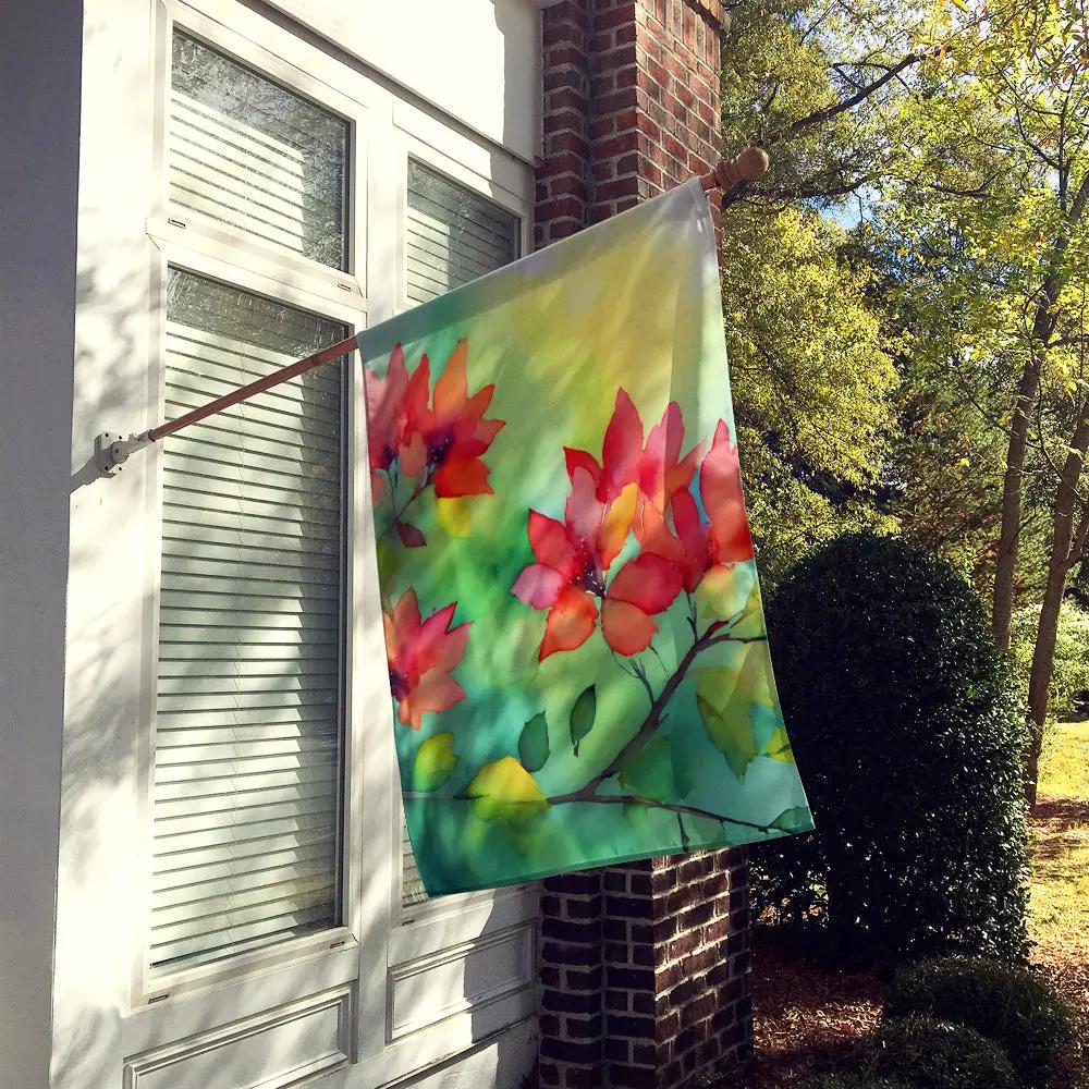 Missouri Hawthorns in Watercolor House Flag - Vivid Treasure Zone