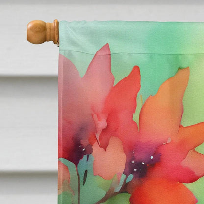 Missouri Hawthorns in Watercolor House Flag - Vivid Treasure Zone