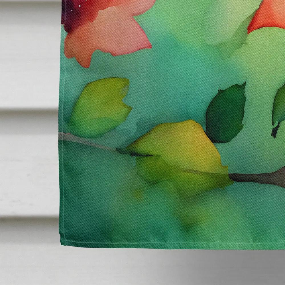 Missouri Hawthorns in Watercolor House Flag - Vivid Treasure Zone