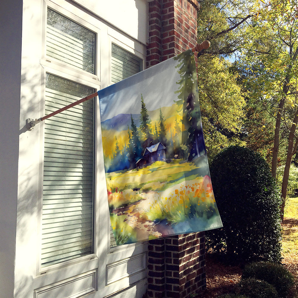 Montana Bitterroot in Watercolor House Flag Caroline's Treasures