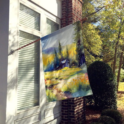 Montana Bitterroot in Watercolor House Flag Caroline's Treasures