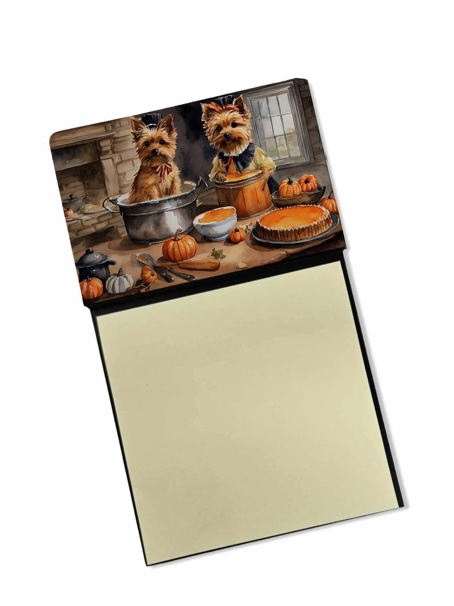 Norwich Terrier Fall Kitchen Pumpkins Sticky Note Holder-0