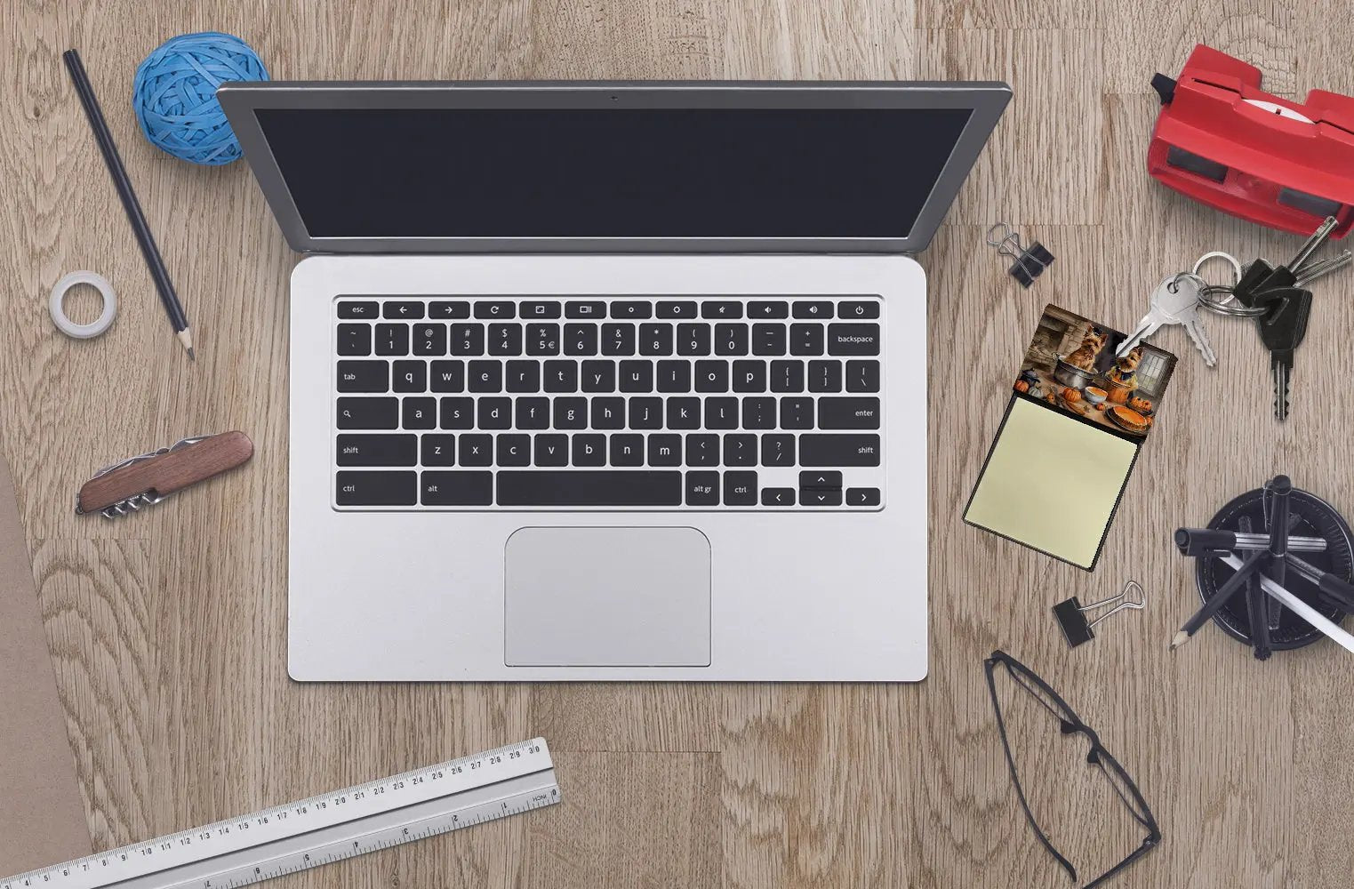 Norwich Terrier Fall Kitchen Pumpkins Sticky Note Holder-2