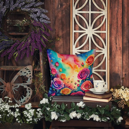 Colorful Roses Throw Pillow-4