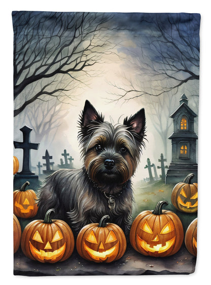 Cairn Terrier Spooky Halloween House Flag Caroline's Treasures