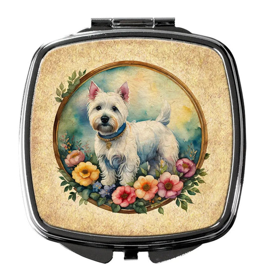 Westie and Flowers Compact Mirror Caroline's Treasures