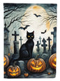 Black Cat Spooky Halloween Garden Flag - Vivid Treasure Zone