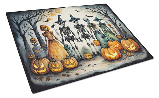 Calacas Skeletons Spooky Halloween Glass Cutting Board-0