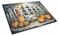 Calacas Skeletons Spooky Halloween Glass Cutting Board-0