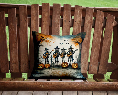 Mariachi Skeleton Band Spooky Halloween Throw Pillow-1