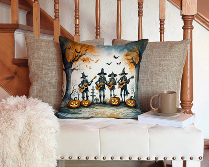 Mariachi Skeleton Band Spooky Halloween Throw Pillow-2