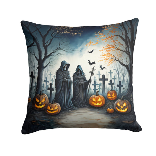 The Grim Reaper Spooky Halloween Throw Pillow-0