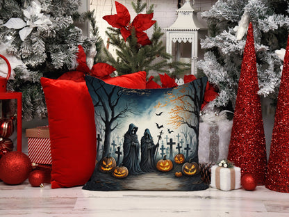The Grim Reaper Spooky Halloween Throw Pillow-4