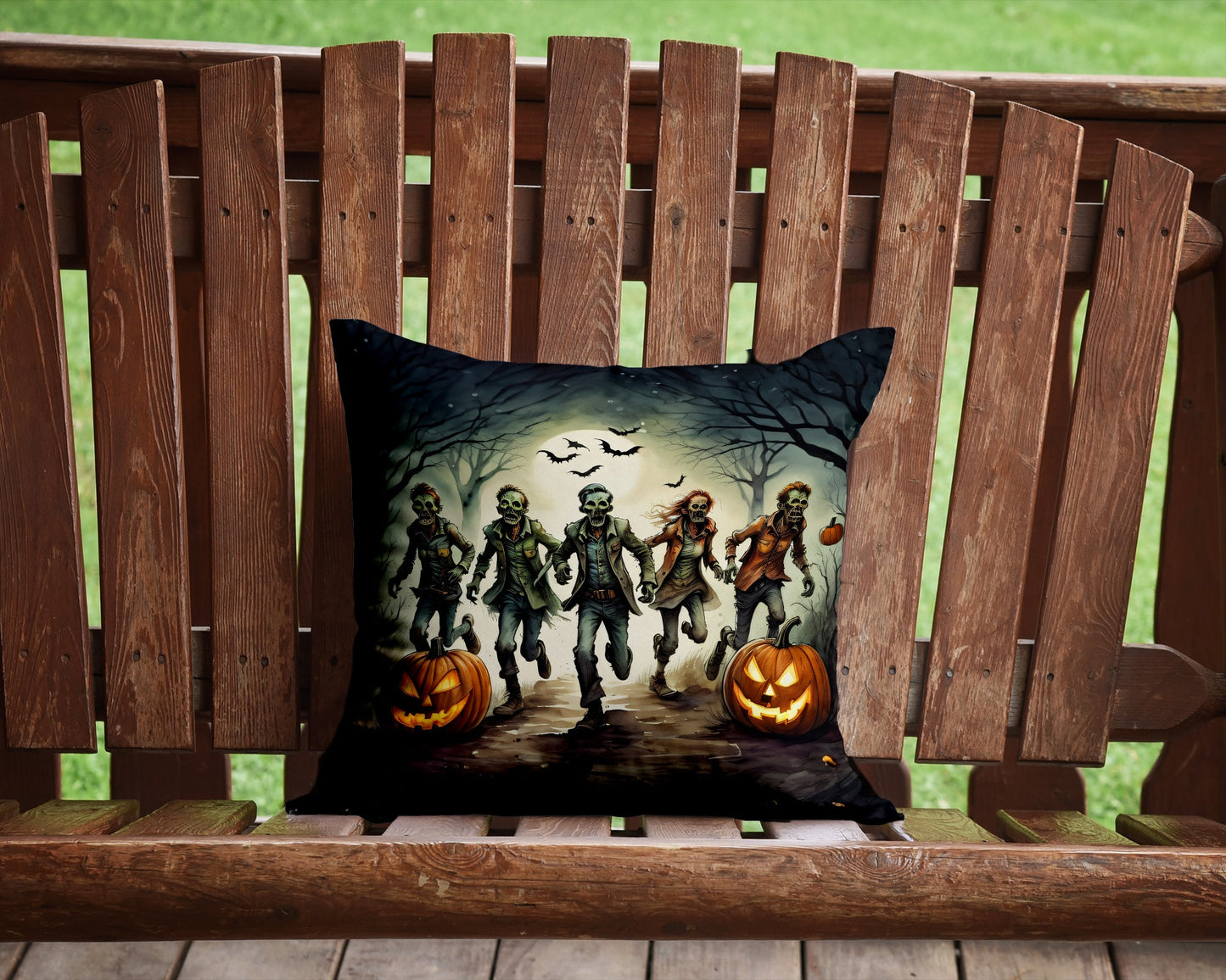 Zombies Spooky Halloween Throw Pillow Caroline's Treasures