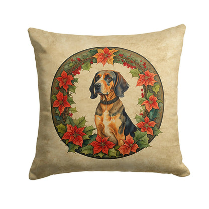 American English Coonhound Christmas Flowers Throw Pillow Caroline's Treasures