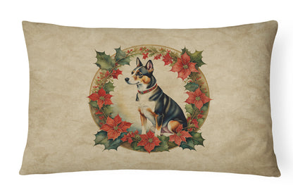 Basenji Christmas Flowers Throw Pillow Caroline's Treasures