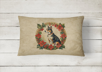 Basenji Christmas Flowers Throw Pillow Caroline's Treasures