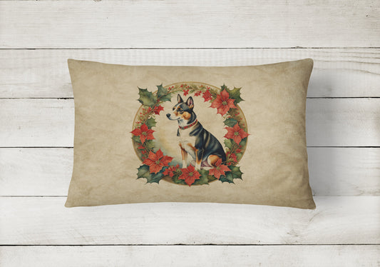 Basenji Christmas Flowers Throw Pillow Caroline's Treasures