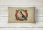 Basenji Christmas Flowers Throw Pillow Caroline's Treasures
