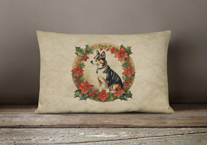 Basenji Christmas Flowers Throw Pillow Caroline's Treasures
