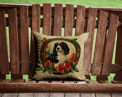 English Springer Spaniel Christmas Flowers Throw Pillow Caroline's Treasures