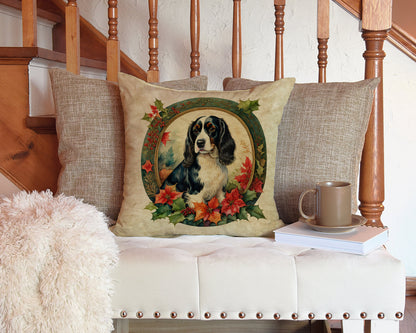 English Springer Spaniel Christmas Flowers Throw Pillow Caroline's Treasures