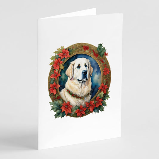 Great Pyrenees Christmas Flowers Greeting Cards Pack of 8 Caroline's Treasures