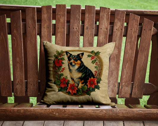 Lancashire Heeler Christmas Flowers Throw Pillow Caroline's Treasures