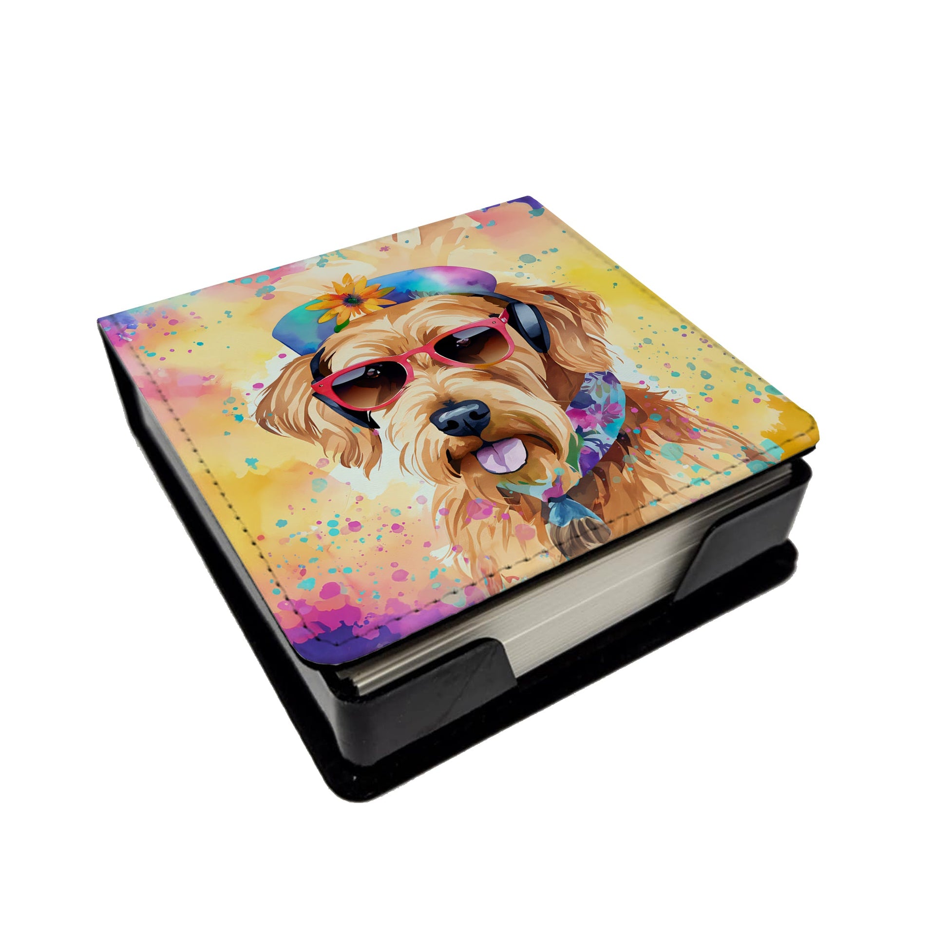 Airedale Terrier Hippie Dawg PU Leather Note Paper Holder Caroline's Treasures