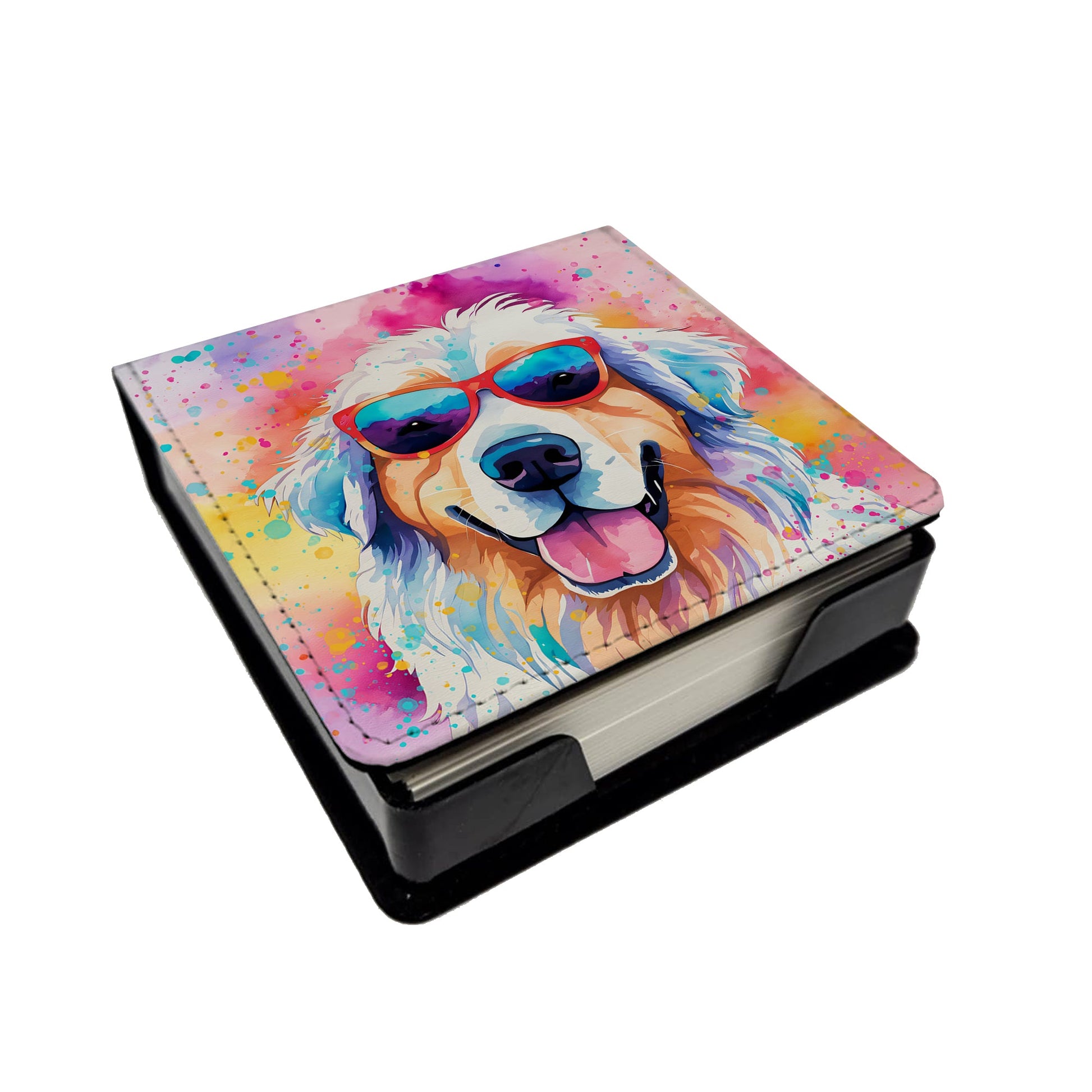 Great Pyrenees Hippie Dawg PU Leather Note Paper Holder Caroline's Treasures