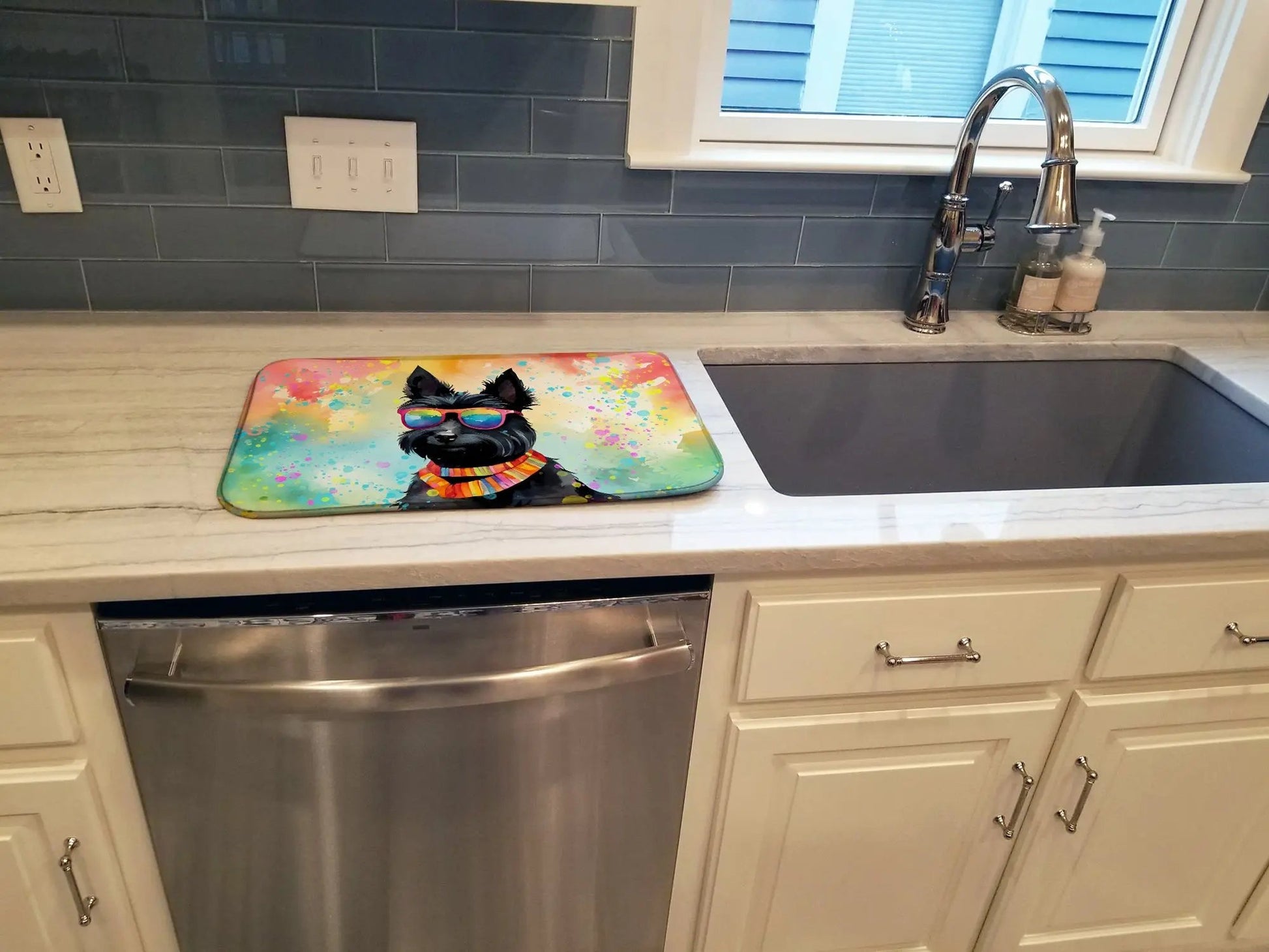 Scottish Terrier Hippie Dawg Dish Drying Mat Caroline's Treasures