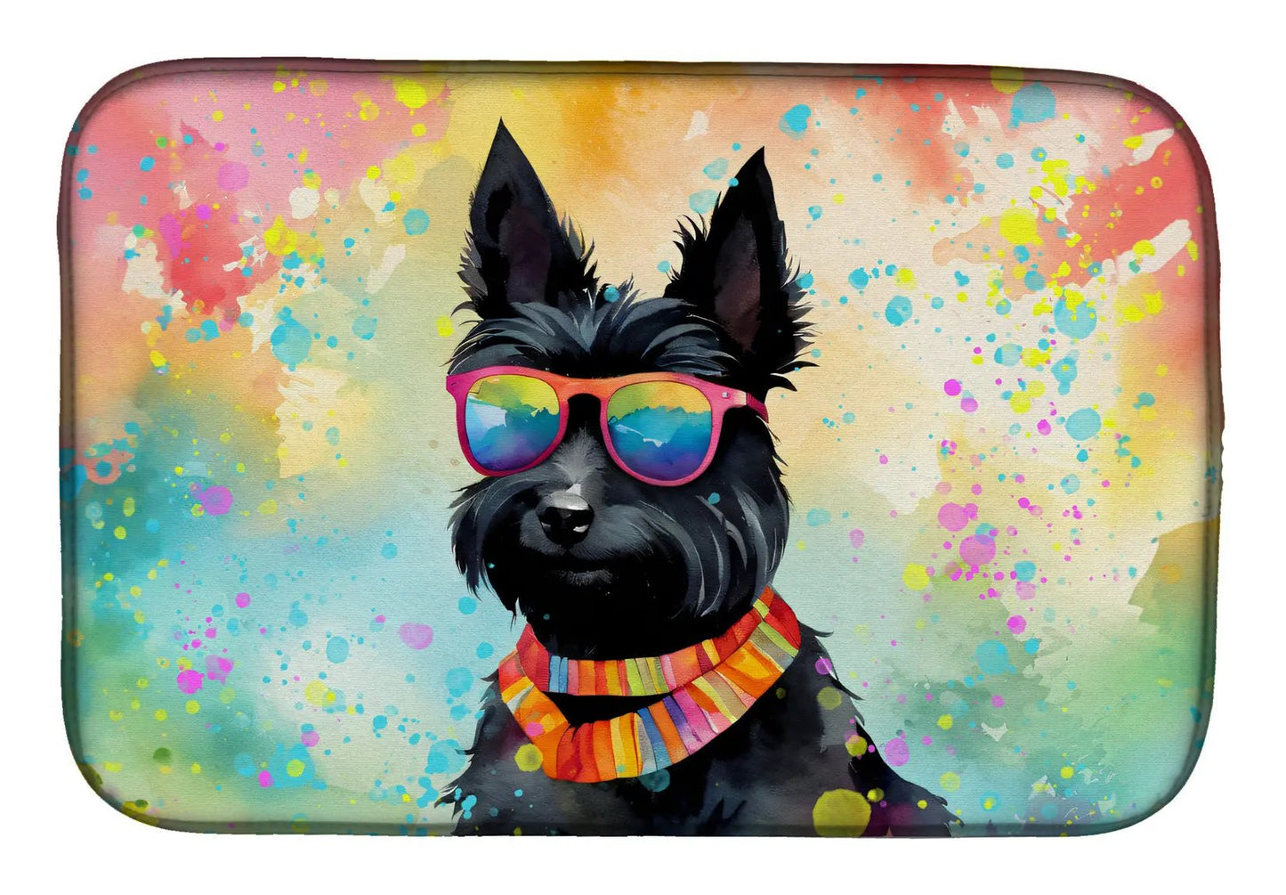 Scottish Terrier Hippie Dawg Dish Drying Mat Caroline's Treasures