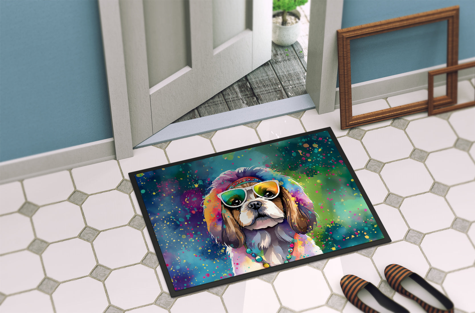 Shih Tzu Hippie Dawg Doormat Caroline's Treasures