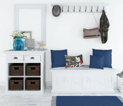 American Eskimo Cozy Christmas Throw Pillow - Vivid Treasure Zone