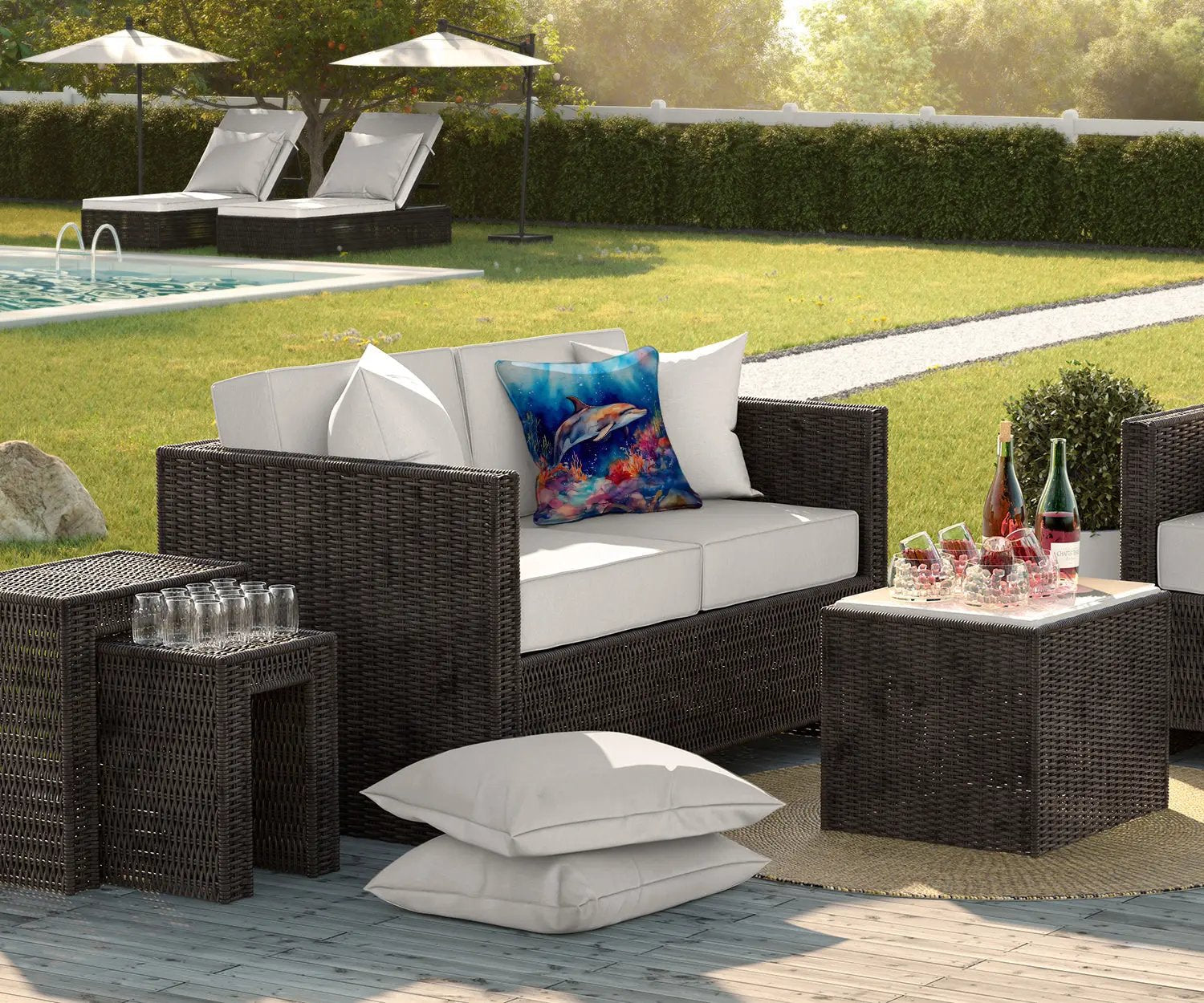 Dolphin Throw Pillow Caroline's Treasures