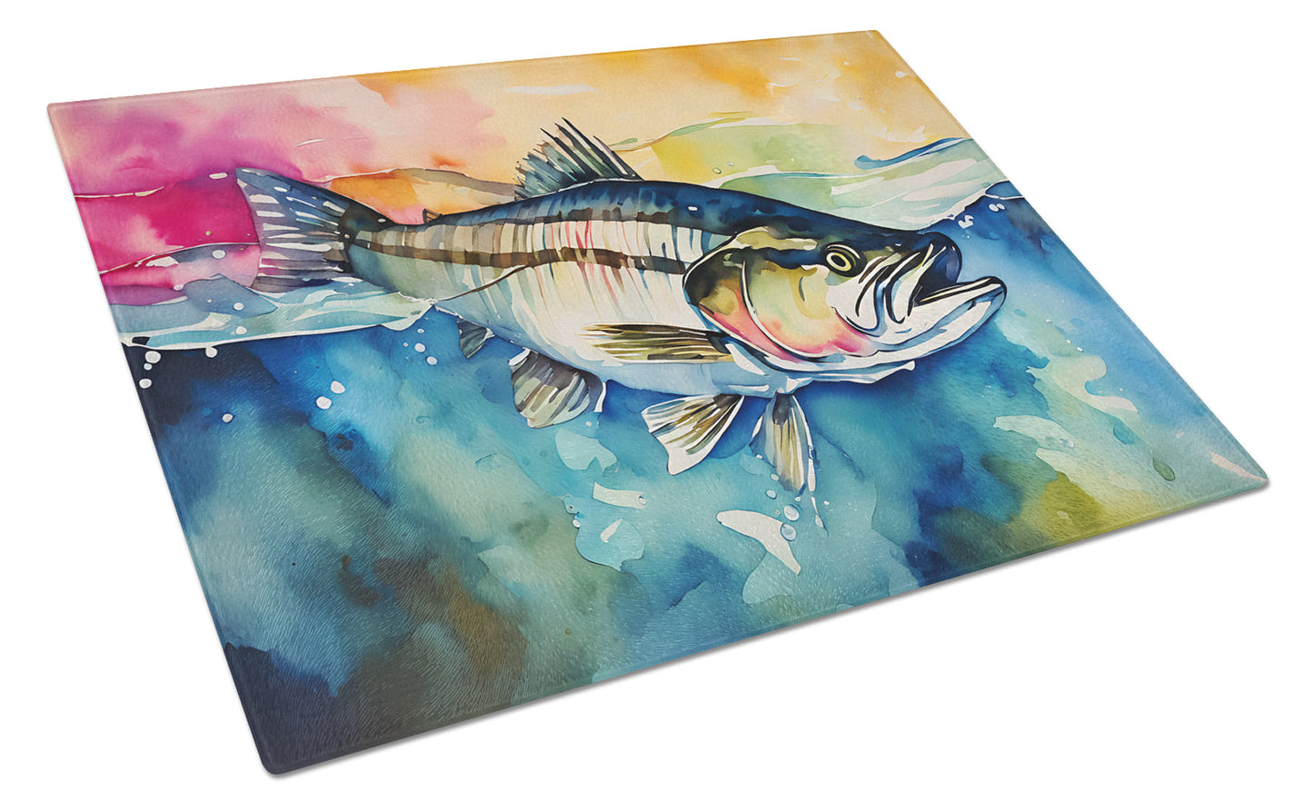 Striped Bass Glass Cutting Board Caroline's Treasures