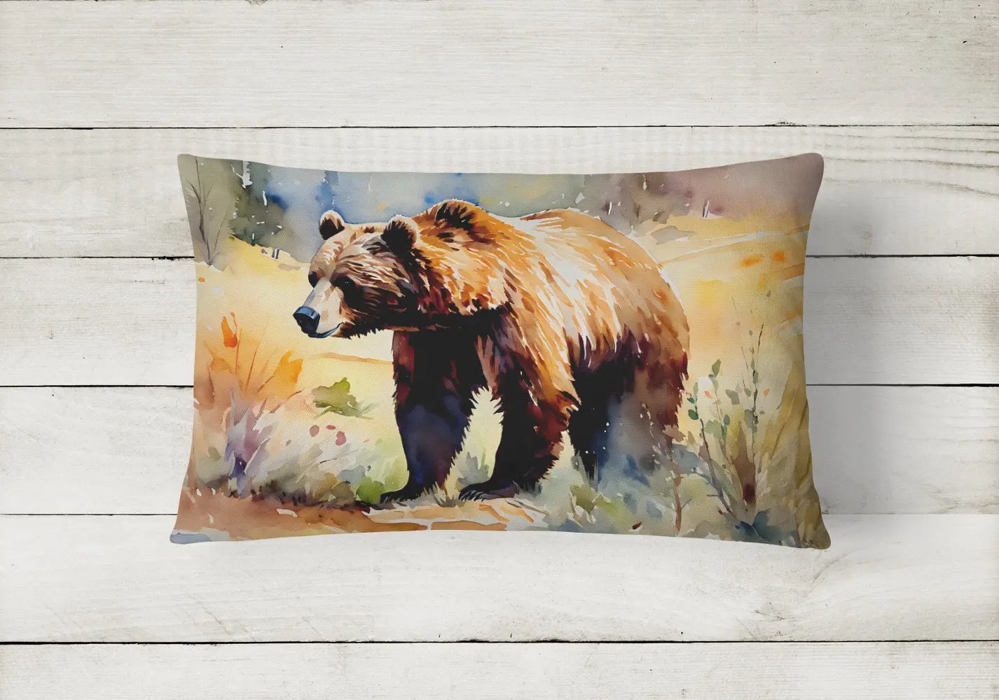 Grizzly Bear Throw Pillow-1