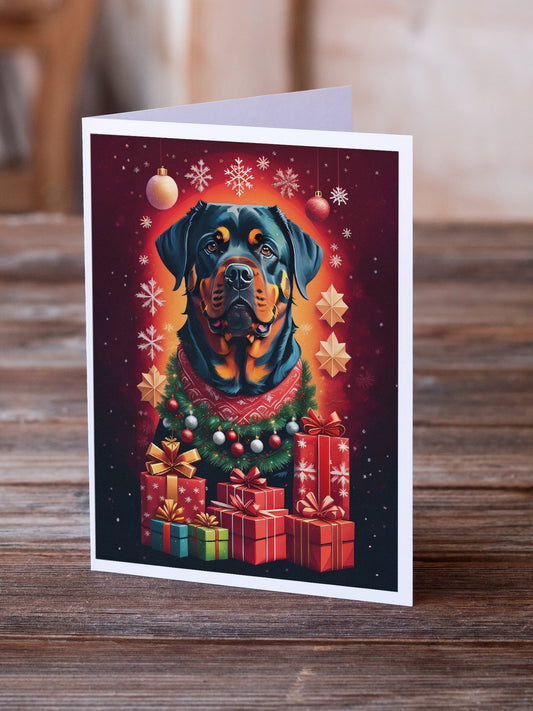 Rottweiler Holiday Christmas Greeting Cards Pack of 8 Caroline's Treasures