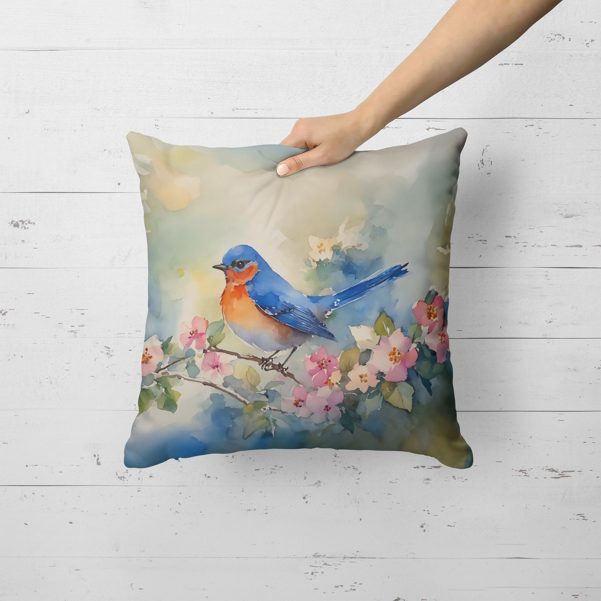 Bluebird Throw Pillow-1