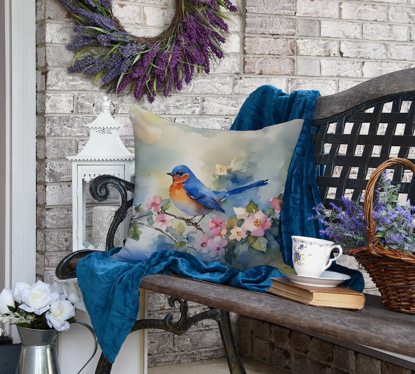 Bluebird Throw Pillow-3