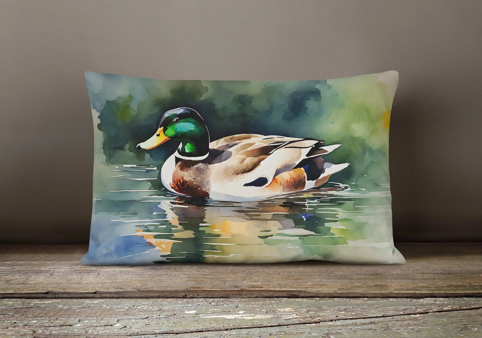 Mallard Throw Pillow - Vivid Treasure Zone