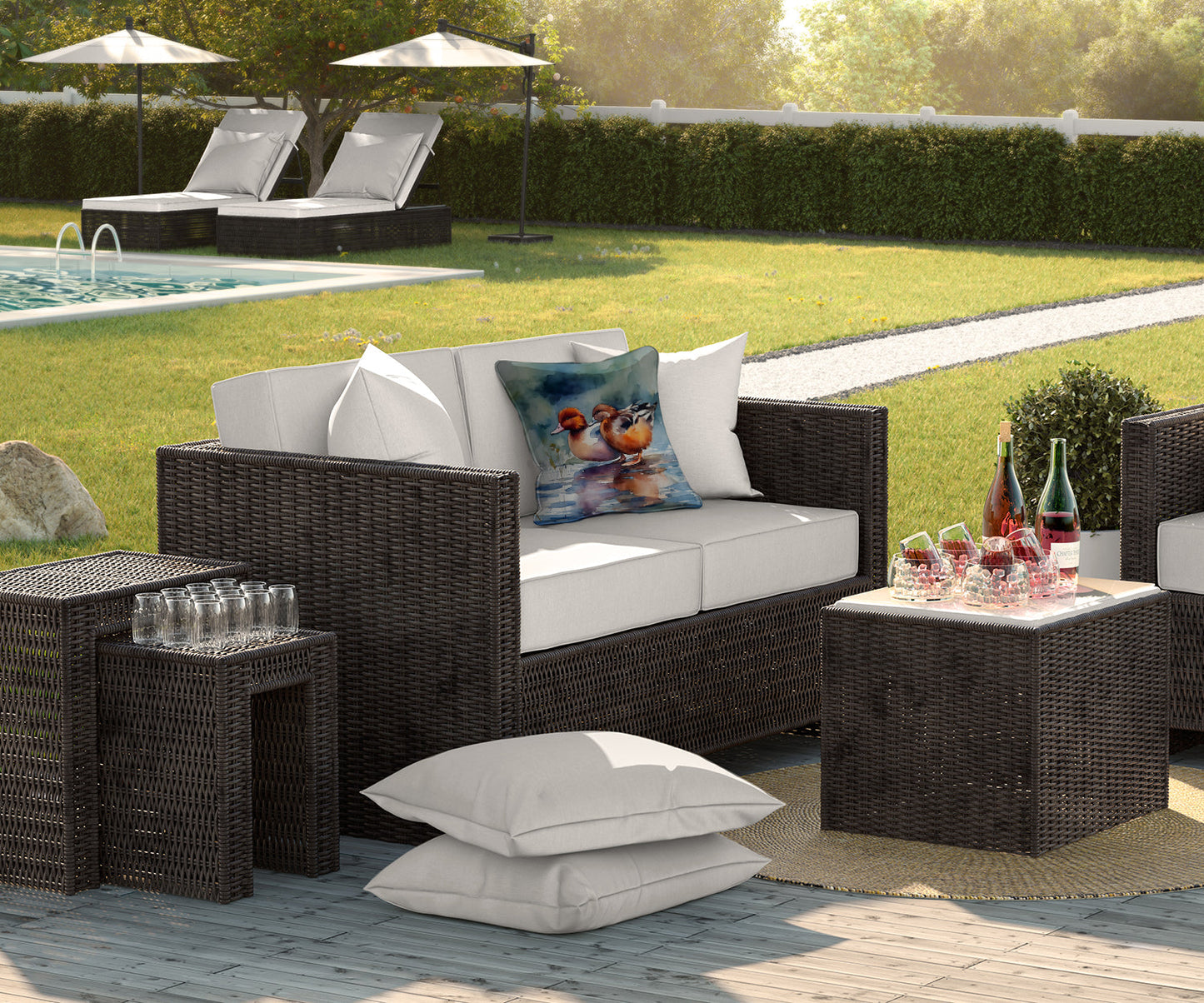 Redhead Duck Throw Pillow Caroline's Treasures