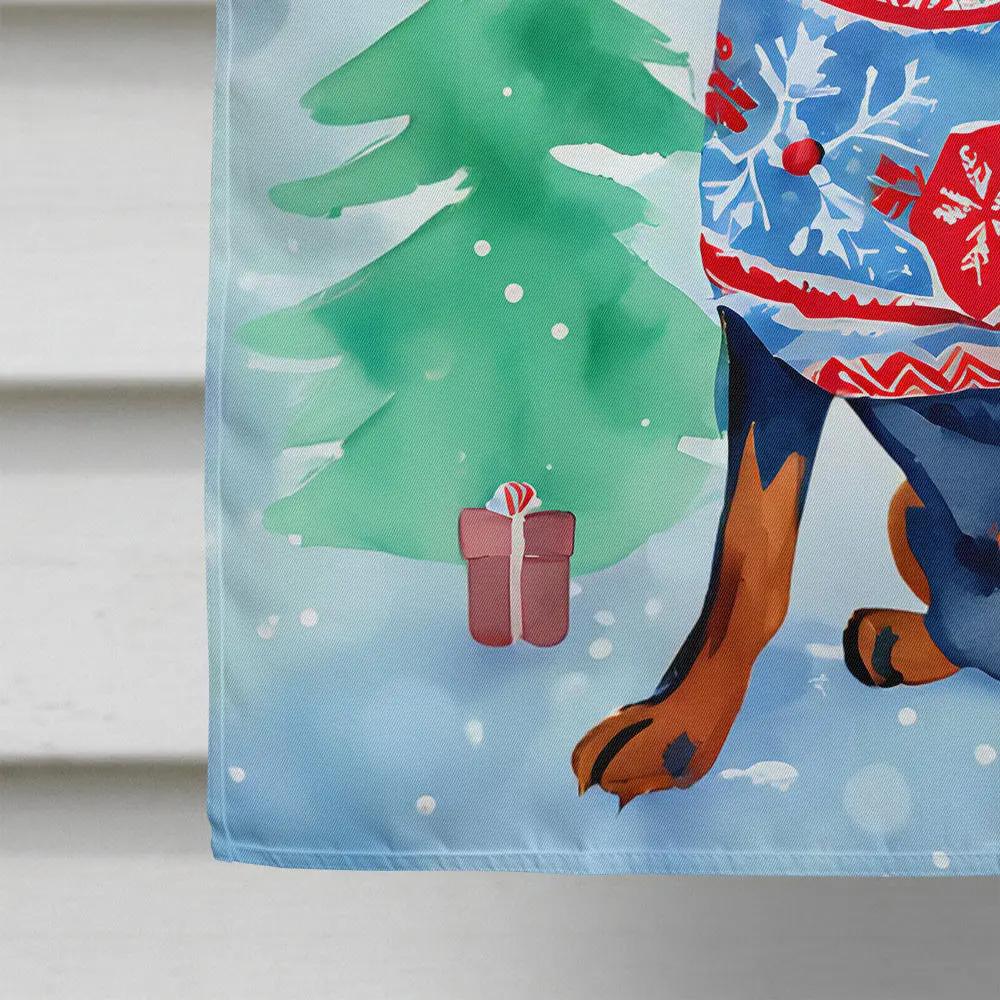 Miniature Pinscher Christmas House Flag - Vivid Treasure Zone
