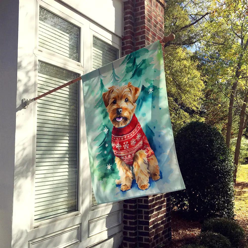 Norfolk Terrier Christmas House Flag - Vivid Treasure Zone
