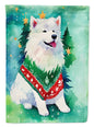 Samoyed Christmas House Flag-0