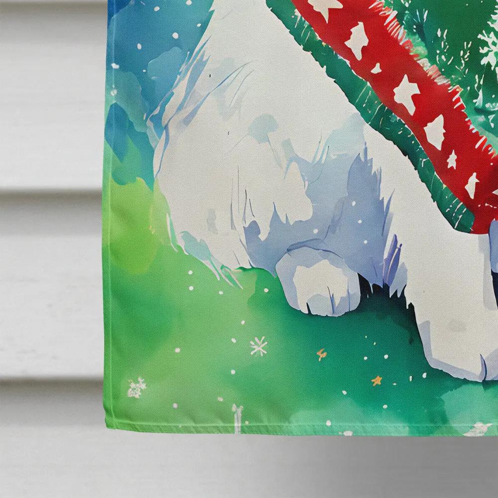 Samoyed Christmas House Flag-3