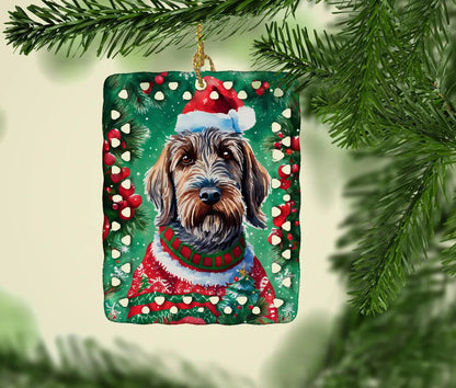Wirehaired Pointing Griffon Christmas Porcelain Ornament-1